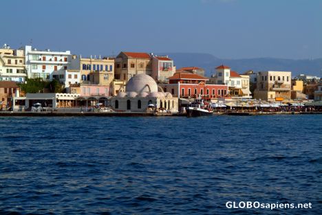 Postcard Chania - old town harbour