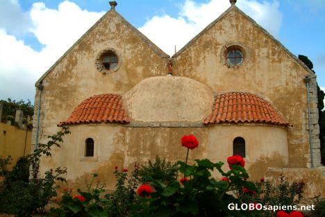 Postcard Moni Arkadiou - Church
