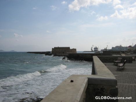 Postcard Heraklion harbor and Koules