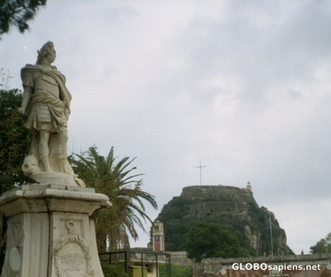 Postcard Corfu is a Greek island in the Ionian Sea