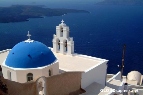 Postcard Firostefani Church