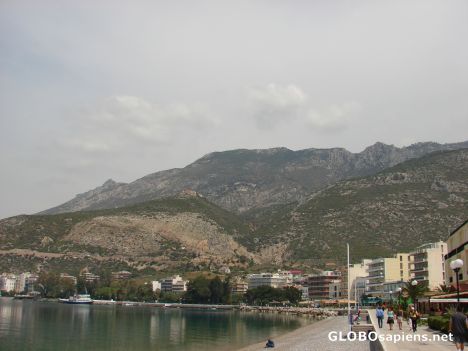 Postcard The promenade in Loutraki