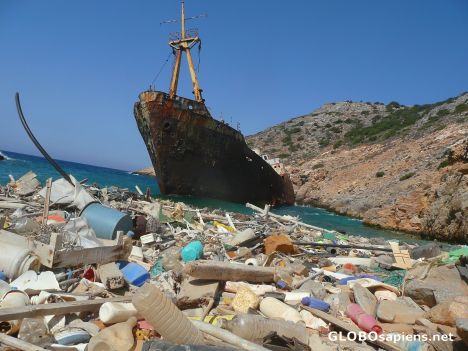 Postcard Polluted beach