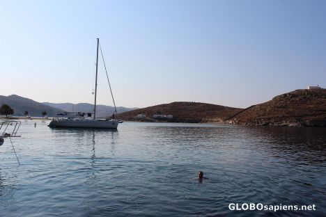 Postcard Swimming in warm sea water