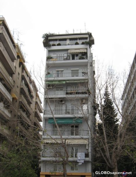 Postcard Narrow building
