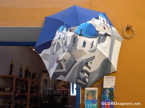 Postcard Painting on Brolly