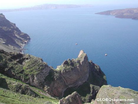 Postcard Santorini's caldera