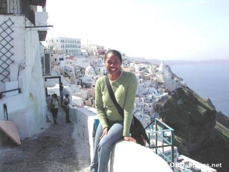 Postcard Me in Fira, Santorini