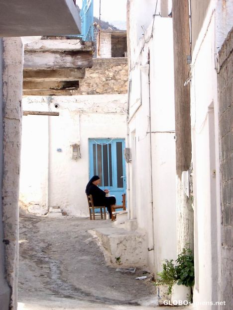 Postcard Doing needlework the crete way...
