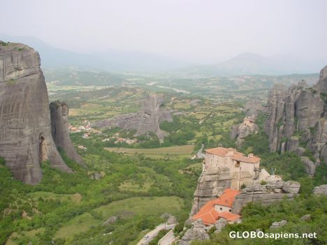 Postcard Meteora valley view.