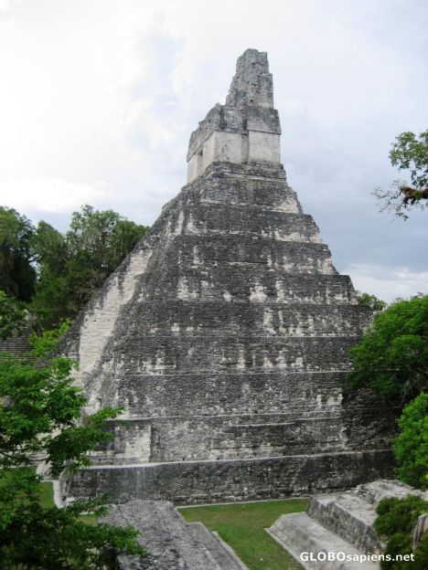Postcard Side View of Temple I with Ball Court