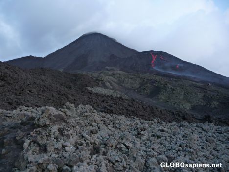 Postcard Lunar Landscape of Volcanic flows