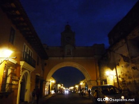 Postcard Santa Catalina Arch at night
