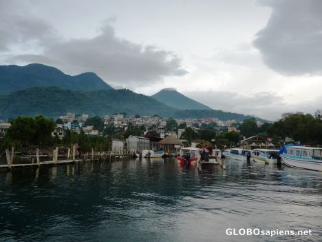 Postcard Vendors wave us off at the dock