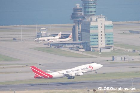 Postcard Taking Off at Chek Lap Kok airport