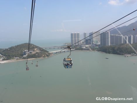 Postcard cable car to Lantau Island