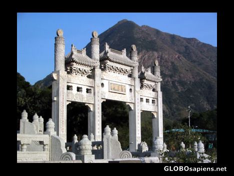 Postcard The entrance to the temple close to Hong Kong