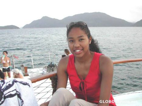 Postcard Me on Chinese Junk boat