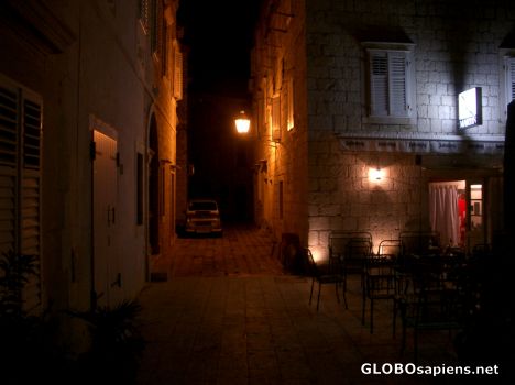 Postcard Impression of Milna by night
