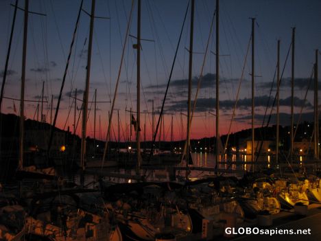 Postcard Hundrets of yachts overnight at the harbour