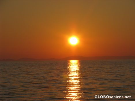 Postcard The sunset at the Adriatic Sea