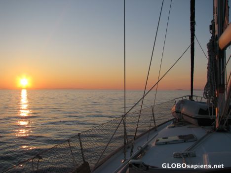 Sailing at the Croatian coast (Adriatic Sea)
