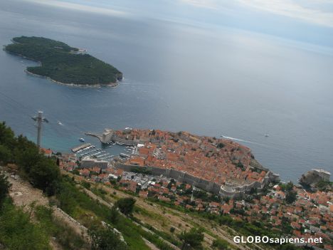 Postcard Dubrovnik seen from the hill