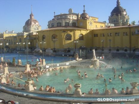 Postcard Szechenyi Fürdö - thermal hot spring