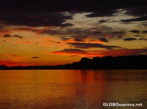 Postcard Sunset over the Danube at Érd