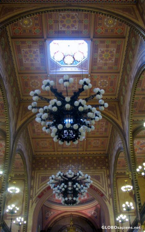Postcard The Great Synagogue - Ceiling
