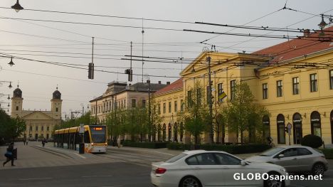 Postcard Debrecen main street