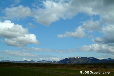 Postcard Thingvellir - mountains in the distance