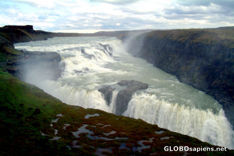 Postcard Gullfoss - general view