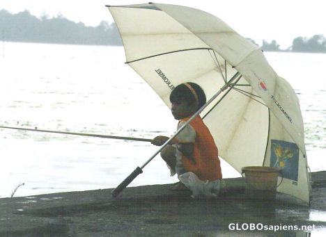 Postcard Fishinggirl