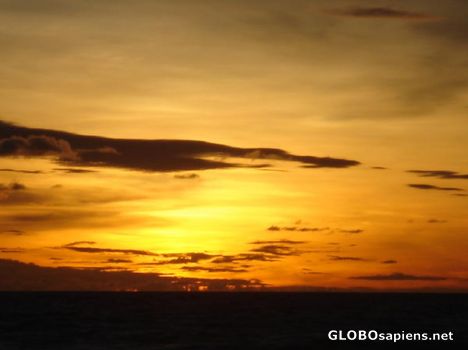 Postcard sunset in legian beach