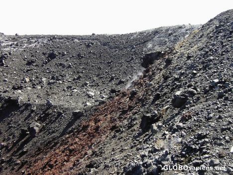Postcard Inside Krakatau volcano crater - hot and terrible.