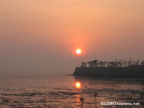 Postcard Sunrise at Kenjeran Park,Surabaya