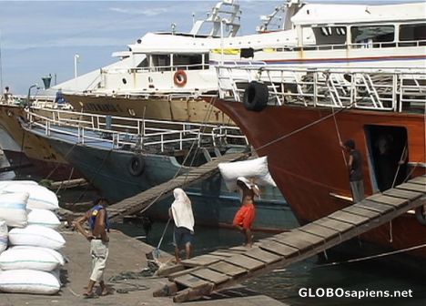 Unloading the ship