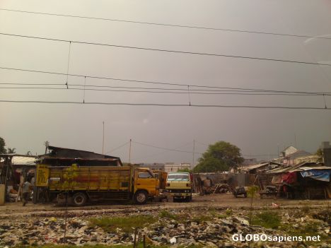 Postcard Jakarta's slum