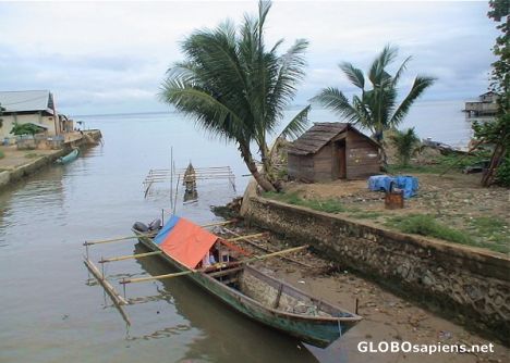 Postcard Papuan fishing boat