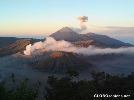Postcard Mount Bromo in the morning