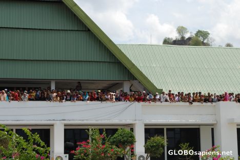 Postcard Welcome crowds