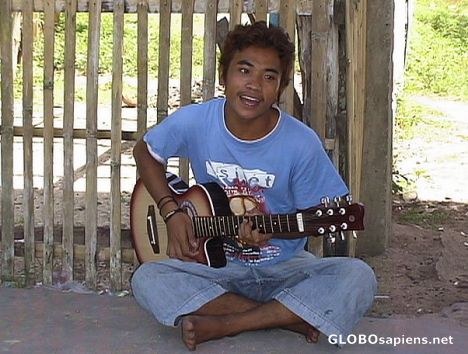Postcard Guitar player