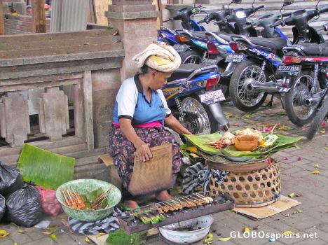 Postcard Satay Seller