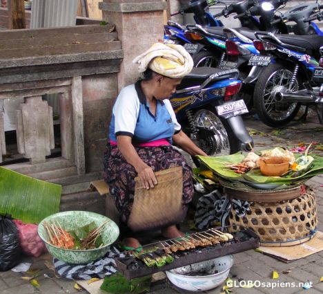 Postcard Satay seller