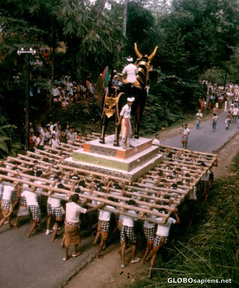 Postcard Procession to the place of cremation