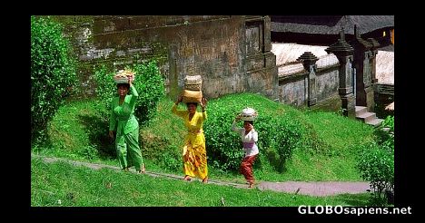 Postcard Besakih ladies, central Bali