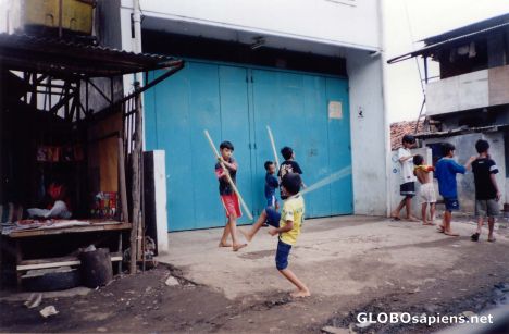 Postcard sreet fight