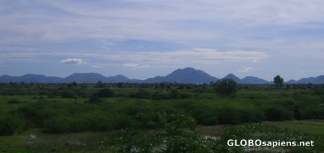 Postcard Hills and farms near penugonda