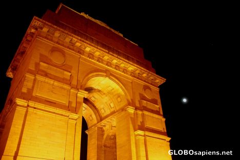 Postcard moon over the gate